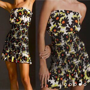 Plenty by Tracy Reese | Tube Mini Dress In Smocked Black Floral, Size L